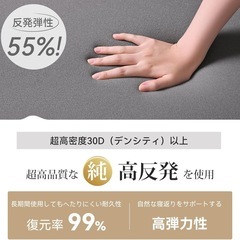 マットレス セミダブル YOUZI 高反発 3つ折り マットレス 厚さ10cm 高密度30D 硬さ180Nと250N 折り畳み式で収納便利 敷布団 洗えるカバー 抗菌防臭 圧縮梱包でお届け 通気性がよい オールシーズン 120x195x10cm ホワイトの画像
