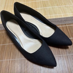 【受け渡し者決定!!】パンプス  黒  ローヒール  22.5 ...