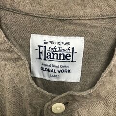 GLOBAL WORK Soft Touch Flannel 長袖 ノーカラー  ベージュ L メンズの画像