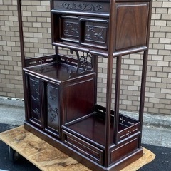 ◎最終大幅お値下げしました‼️ 【断捨離中】 早い者勝ち‼️ 唐木家具 総無垢 茶棚 煎茶棚 違い棚 飾り棚 茶箪笥 和室 和モダン 唐木指物の画像