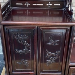 ◎最終大幅お値下げしました‼️ 【断捨離中】 早い者勝ち‼️ 唐木家具 総無垢 茶棚 煎茶棚 違い棚 飾り棚 茶箪笥 和室 和モダン 唐木指物の画像