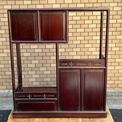 ◎最終大幅お値下げしました‼️ 【断捨離中】 早い者勝ち‼️ 唐木家具 総無垢 茶棚 煎茶棚 違い棚 飾り棚 茶箪笥 和室 和モダン 唐木指物の画像