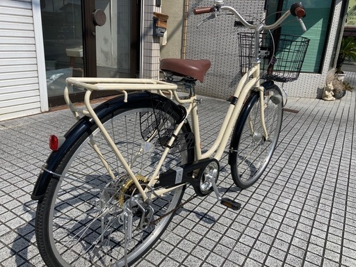 【27インチ自転車】美品❗️6段変速　LEDオートライト付　前後タイヤ、鍵新品❗️スペアキーあり　若林自転車　膳所店　SALE中❗️