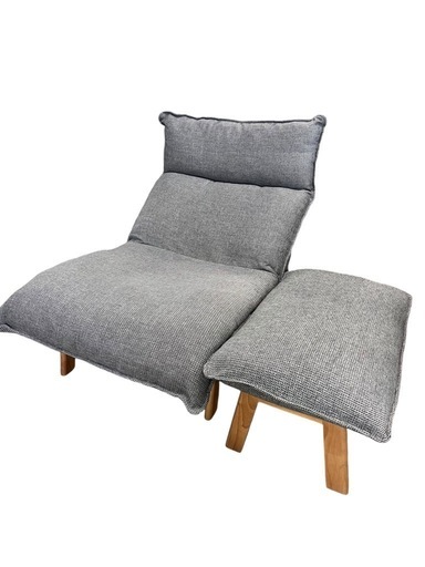 NO.1773 《お値下げ中!!》無印良品 ハイバックリクライニングチェア 1シーター オットマン付き 1人掛け ソファ チェア 家具 中古