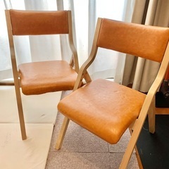 【受け渡し予定者決定済】ダイニングチェア　折りたたみ　2脚の画像