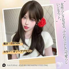 【新品・未使用】FESHFEN ウィッグ ロング フルウィッグ ストレート セミロング 黒髪 かつら 女装 レディーズ ウイッグ 女性用 カツラ 自然 ハロウィン 小顔の画像