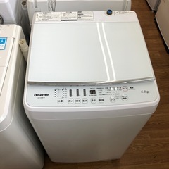 安心の6ヶ月保証付！！【Hisense 全自動洗濯機　5.5kg HW-G55B-W 2019年製】売ります！取りに来れる方限定！