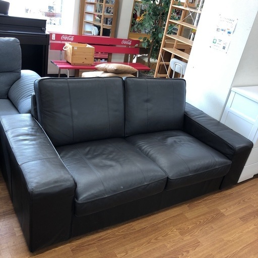 3人掛けソファー　IKEA レザー　ブラウン【取りに来れる方限定！】