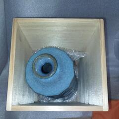 「灰柚 削手壺 雅男」花器陶器箱入りの画像