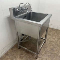 ステンレス　業務用　1層シンク流し台　蛇口付き　厨房　飲食店　W６００ｘD６００ｘH８００ｍｍ