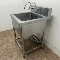 ステンレス　業務用　1層シンク流し台　蛇口付き　厨房　飲食店　W６００ｘD６００ｘH８００ｍｍ