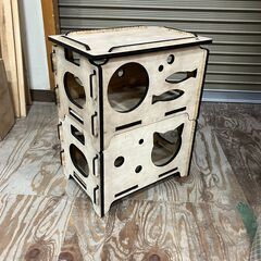 猫ボックス 道具箱 コンテナ 試作 ネジ不要 DIY 組み立て箱 2つセットの画像
