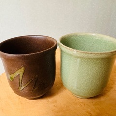 【２点】和柄の湯呑み