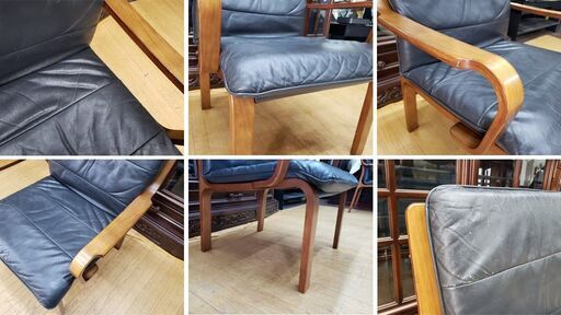 i19　冨士ファニチャー　本革（一部合皮） ダイニングチェア　4脚セット i19 冨士ファニチャー 本革（一部合皮） ダイニングチェア 4脚セット