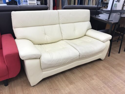 ★ジモティ割あり★  2人掛けソファー ホワイト  クリーニング済み KJ6130