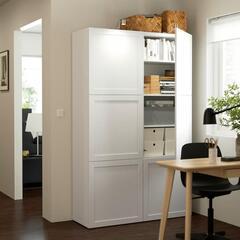 値引！9/26まで！ イケア IKEA【定価10万位】【専門員組立品】ベストー BESTÅ ハンヴィーケン HANVIKEN /北欧 無印良品・ニトリ好きさんにも 白の画像