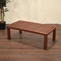 ≪yt1607ジ≫ 木製センターテーブル 格子状天板 幅105c...