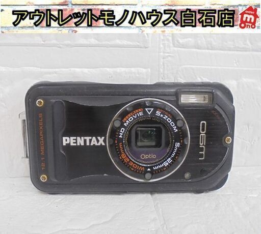 ジャンク バッテリー欠品 PENTAX デジカメ Optio W90 ブラック 1,210万画素 ペンタックス コンパクトデジタルカメラ 札幌市 白石店