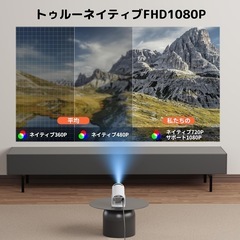 革新超小型 180°回転 プロジェクター 小型 12000ルーメン 4K対応の画像