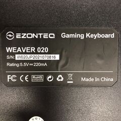 F929 EZONTEQ ゲーミングキーボード WEAVER 020 石狩市の画像