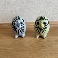 フクロウ　置き物　オブジェ　陶器　メキシコ