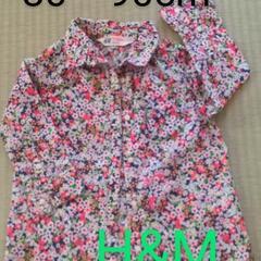 H&M 薄手 長袖シャツ 80〜90cm 花柄
