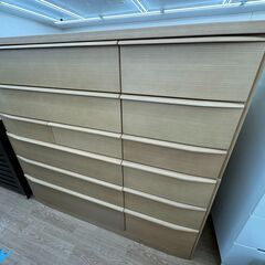 ★ジモティ割あり★  チェスト ナチュラル H138×W150×D45 クリーニング済み KJ6141