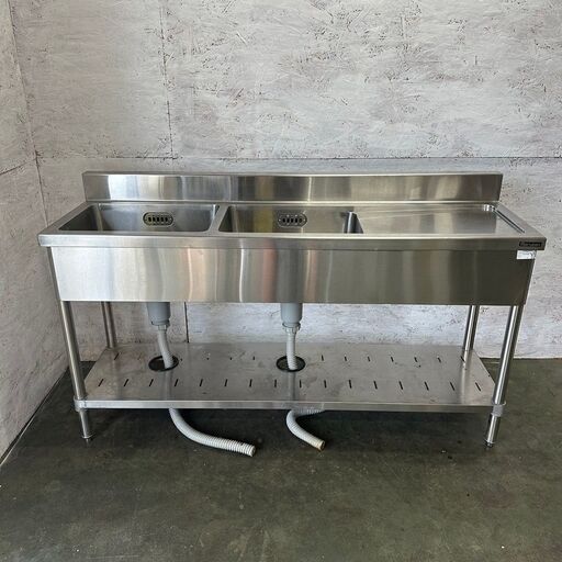 業務用ステンレスシンク 2水栓[MARUZEN] マルゼン 業務用 ステンレス製 2槽シンク 1200×750×800 / 厨房 水栓
