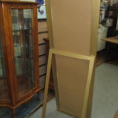 R320 アンティーク調ゴルド 全身ミラー、スタンド付き、幅50cm Used・美品の画像