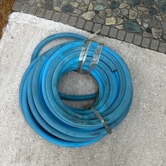 長いホース　ブルー