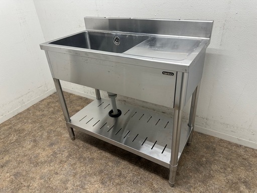 ｔanico　タニコー　業務用　ステンレス　1層シンク流し台　厨房　飲食店　W９００ｘD４５０ｘH８００ｍｍ