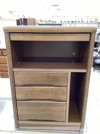 FAX台　大川家具　ブラウン