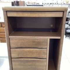 FAX台　大川家具　ブラウン