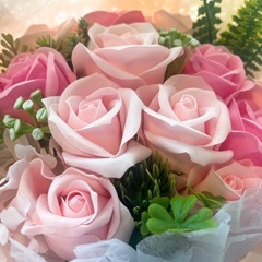 入浴剤、バスフラワーブーケ、薔薇の花束の画像