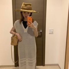 【田中里奈×しまむら】メッシュニットワンピ　美品の画像