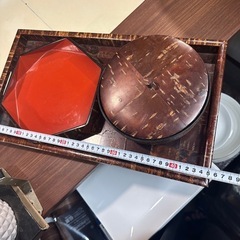 樺細工　おぼん　小物いれセット3点