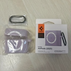 新品未使用☆Airpods 第3世代 ケース AirPods 3 ケース  iPod デザイン ワイヤレス充電 対応 カラビナ リング 付き シリコン PC 二重構造 衝撃 吸収 軽量 キズ防止 耐衝撃 クラシック・シャッフル ASD02990 (ラベンダー)の画像