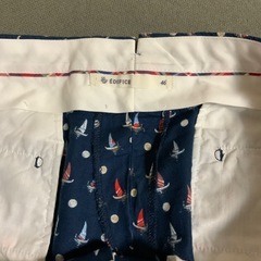 EDIFICE 帆船柄 ショートパンツ 46 ネイビー の画像