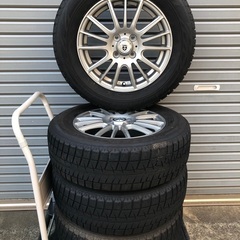 値下　No.91スタッドレス195/65/15 4H PCD100 アルミ付4本セットの画像