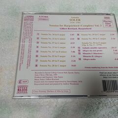 ♠　ソレル：チェンバロ・ソナタ全集 3 （ローランド）  SOLER, A.: Sonatas for Harpsichord, Vol. 3　の画像