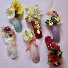 🟣ウオーターマーブルNAILアートの画像