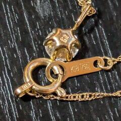 今週中に購入の方は値下げいたします!k18 スクリューネックレス　一粒ダイヤ　セットの画像