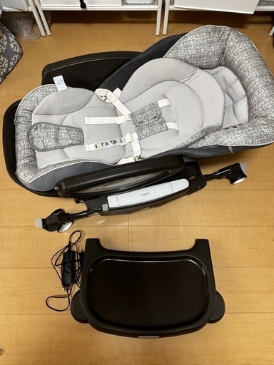 流山市引き取り歓迎★Aprica(アップリカ) ハイローチェア ユラリズム オート ライト メランジグレー 2138264