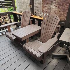 木製二人掛けチェアの画像