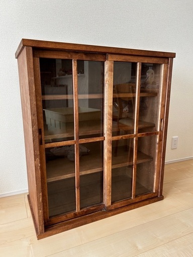 【ベルメゾン食器棚】新しくて懐かしい。水屋箪笥風引戸キャビネット