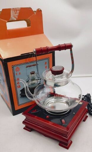 【✨珍品レア✨】中国茶 耐熱ガラスポット アンティーク 電泡茶具組