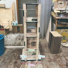キャットタワー　木製　箱型　120㎝×45㎝（タワー部分30㎝）×45㎝の画像