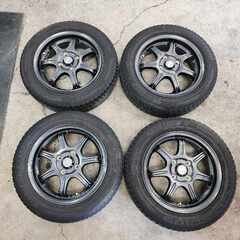 ファイナルスピード改　14インチ　4.5J　+47　PCD100-4H　タイヤダンロップ ALLSEASON MAXX 155/65-14　4本セット