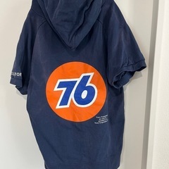 76 lubricants パーカー　半袖スウェット　デカロコ　メンズLの画像