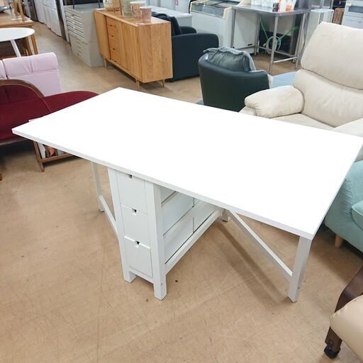 10/10IKEA ゲートレッグテーブル NORDEN 伸長式 ダイニングテーブル